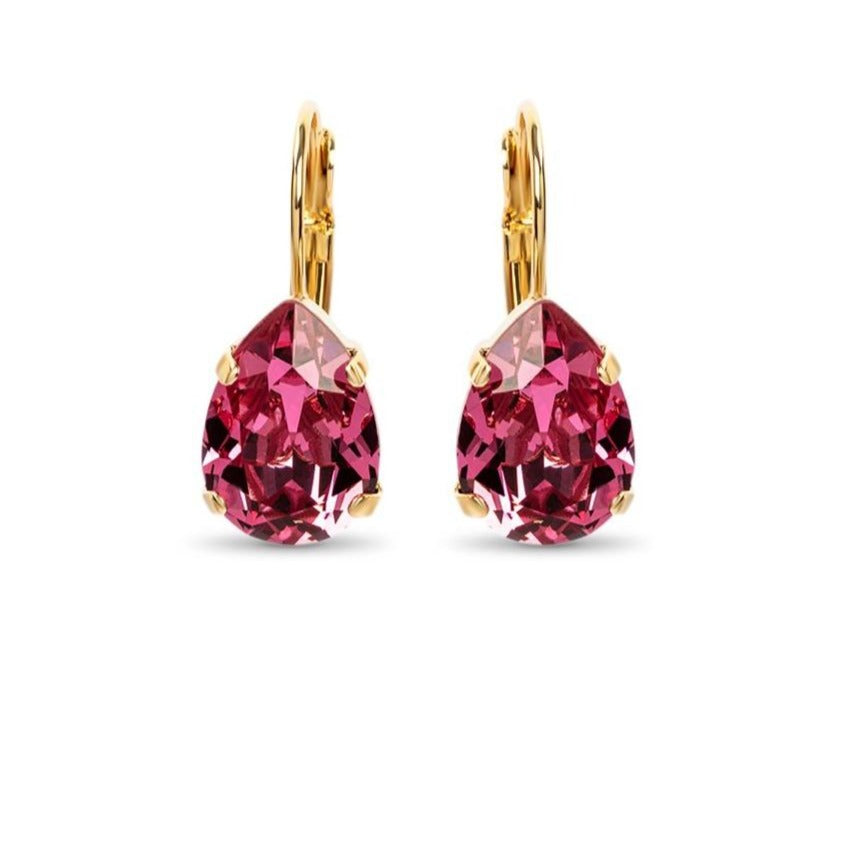 Nova Crystal  Drop Earrings / Rose Pink