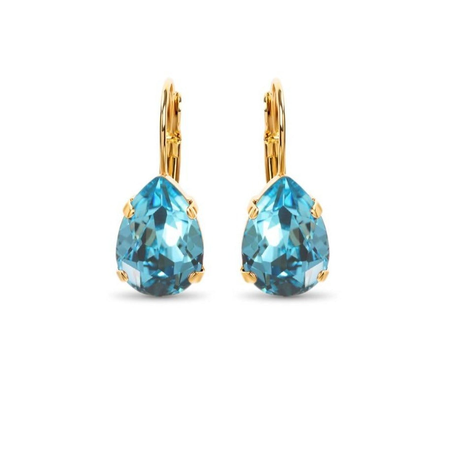 Nova Crystal Drop Earrings / Aquamarine