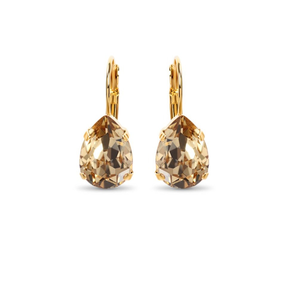 Nova Crystal Drop Earrings / Golden Honey