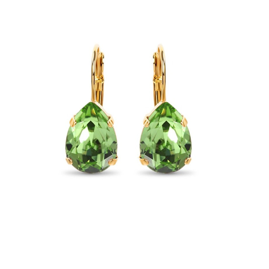 Nova Crystal Drop  Earrings / Green Peridot