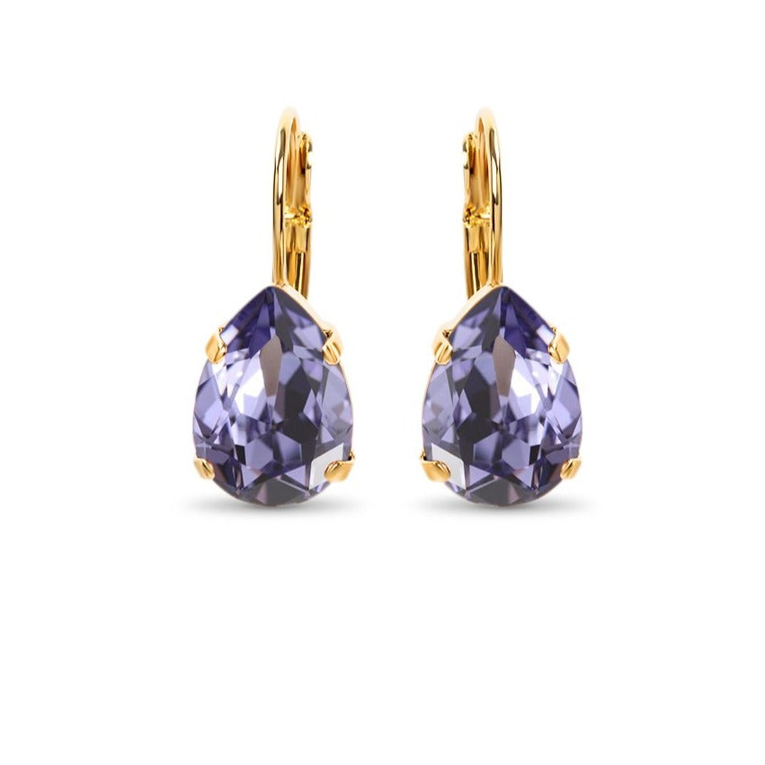 Nova Crystal Drop Earrings / Tanzanite Purple