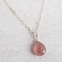 Load image into Gallery viewer, 14Kt Gold Filled Necklace / Strawberry Quartz Gemstone
