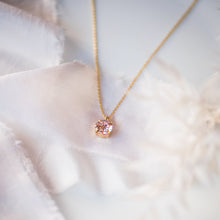Load image into Gallery viewer, Gold Filled Chaton Crystal Necklace - Blush Pink
